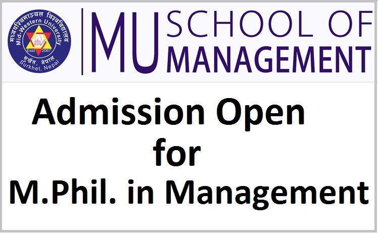 Admission Open for M.Phil. in Management - MU