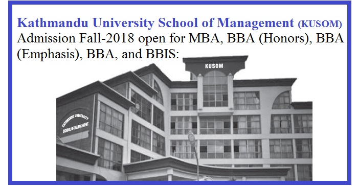 Kathmandu University School of Management Admission for MBA and BBA