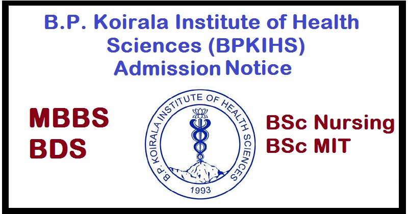 BPKIHS Admission Notice