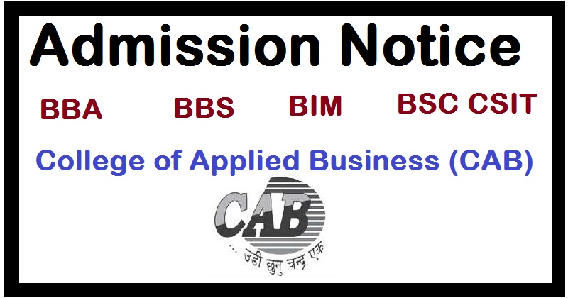 College of Applied Business (CAB) admission notice