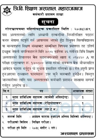 TU Teaching Hospital Maharajgunj Job Vacancy Announcement