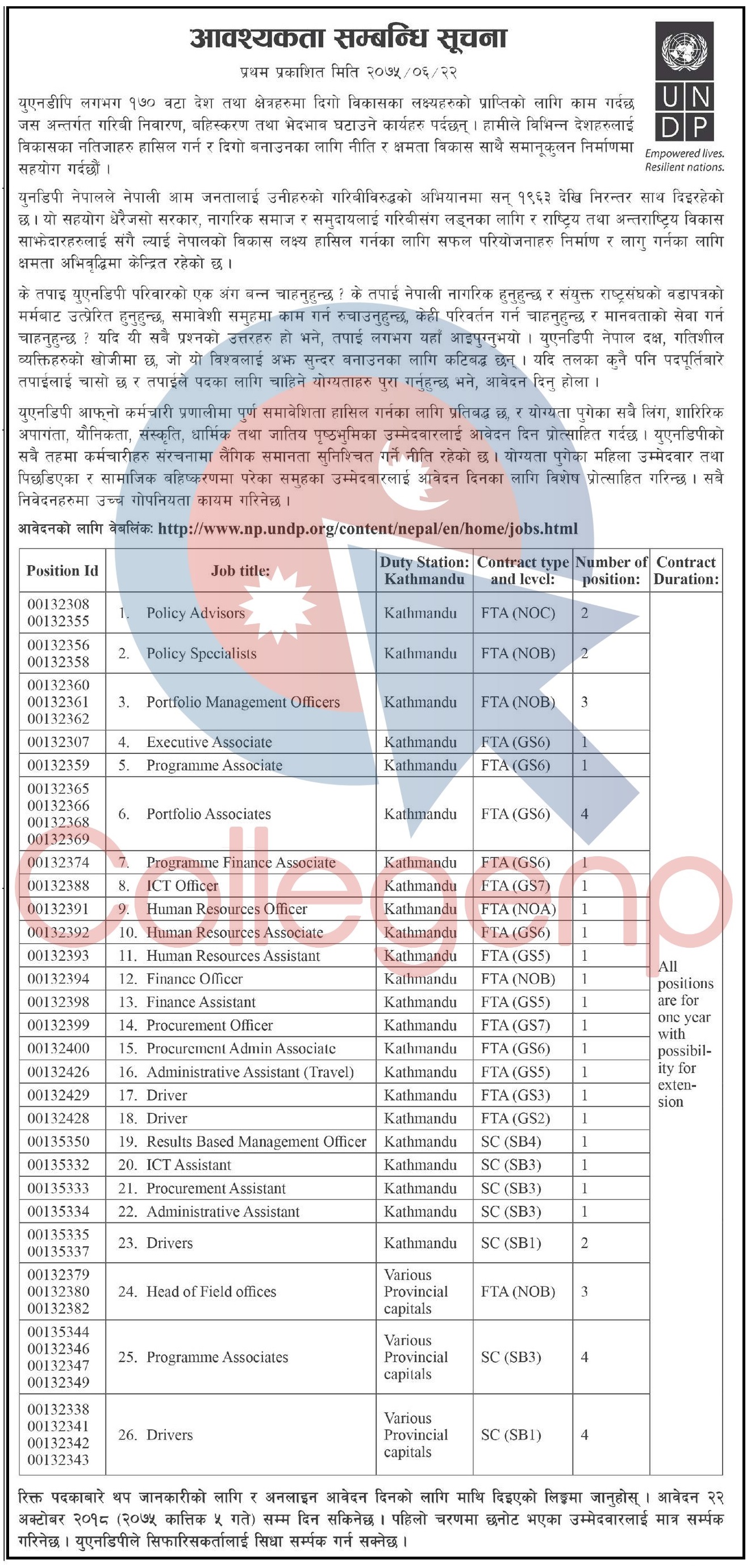 UNDP Nepal Job Vacancy