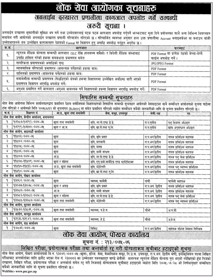 Loksewa Aayog  Notice