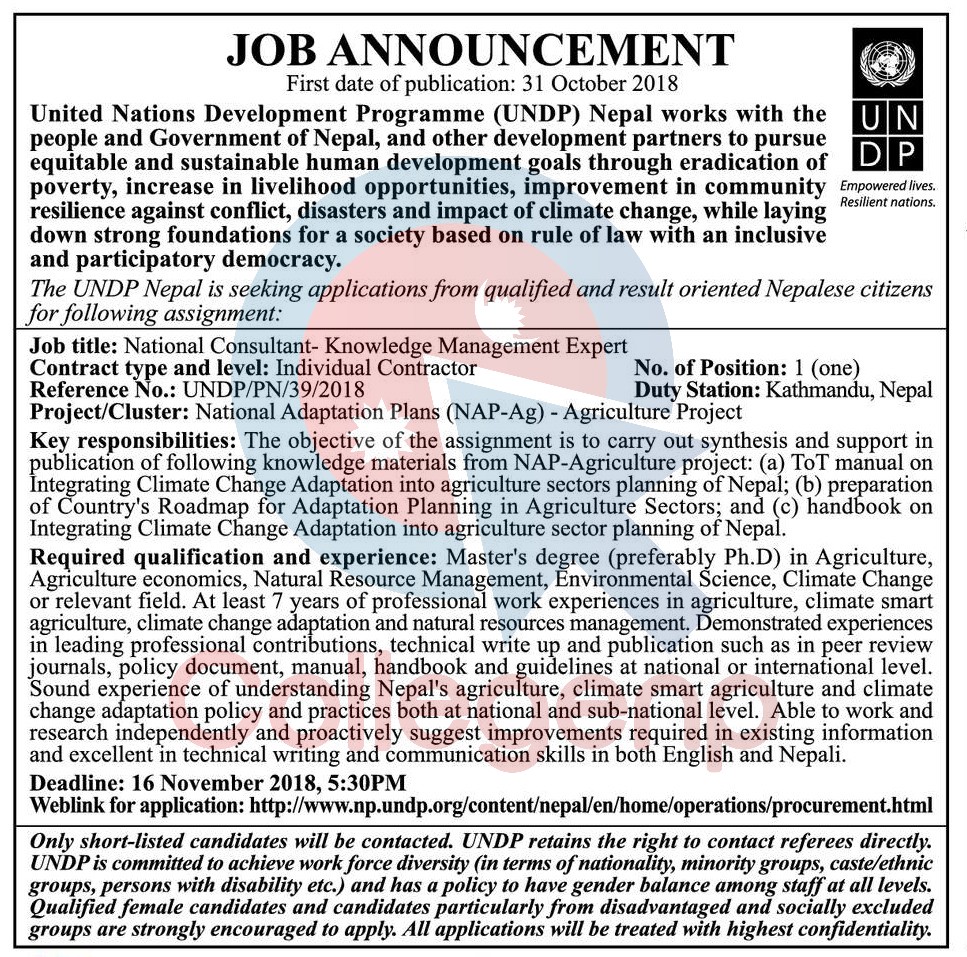 United Nations Development Programme UNDP Nepal