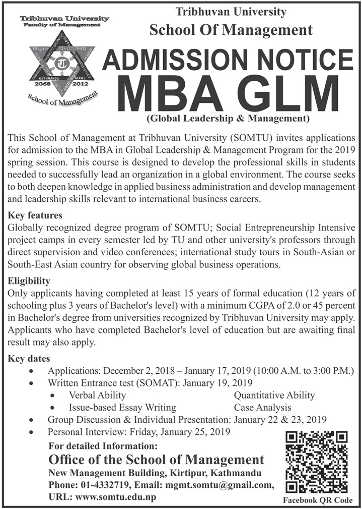 MBA in Global Leadership and Management Program at SOMTU