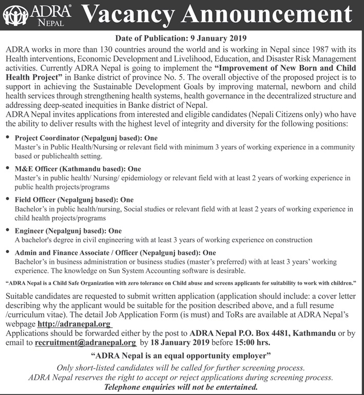 ADRA Nepal Vacancy