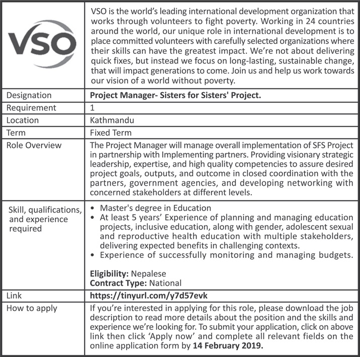 Vacancy from VSO Nepal