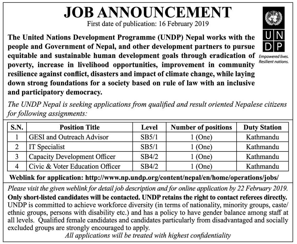 UNDP Nepal Job Vacancy