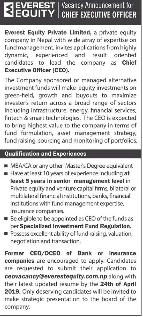 Everest Equity Private Limited Vacancy