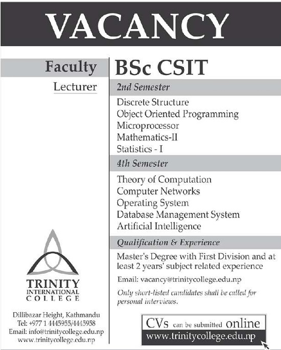 Trinity International College for Faculty Lecturer