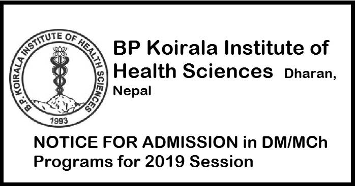 Admission in DM MCh Programs for 2019 Session at BPKIHS