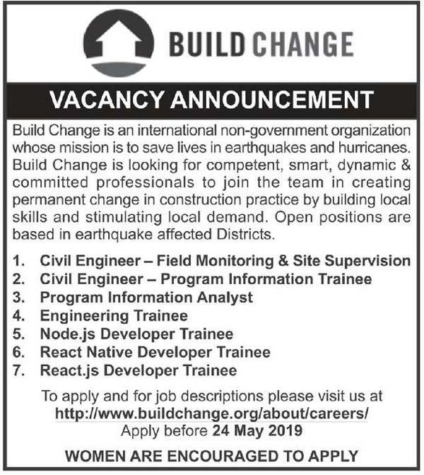 Build Change Job Vacancy Announcement