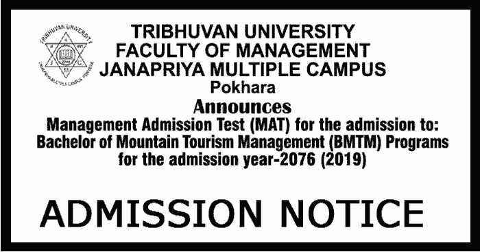 Admission Open - BMTM at Janapriya Multiple Campus