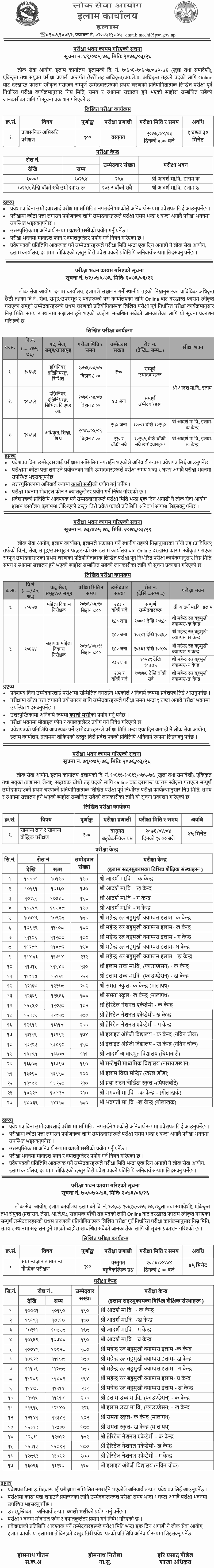 Local Level 4th, 5th and 6th Level Technical Written Exam Center - ILAM