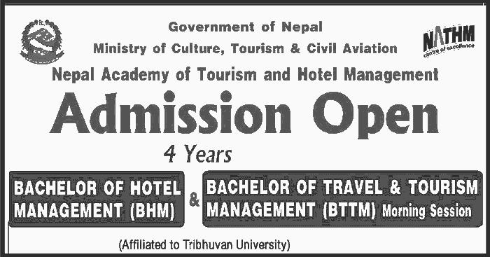 BHM and BTTM Admission Open at NATHM