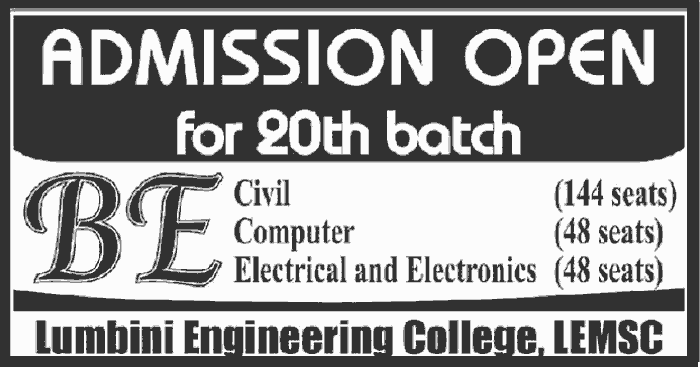 Bachelor of Engineering Admission Open at Lumbini Engineering College