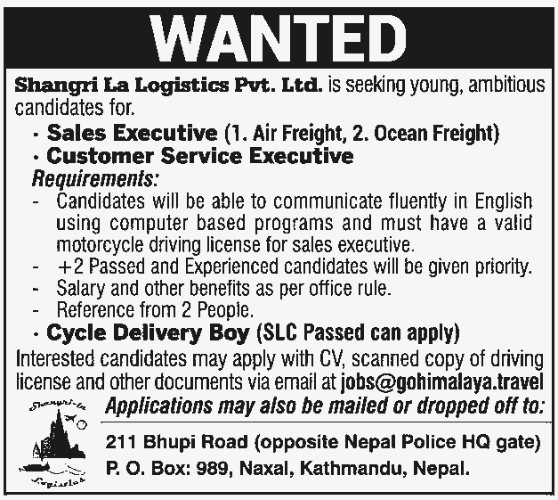Shangri-La Logistics Job Vacancy