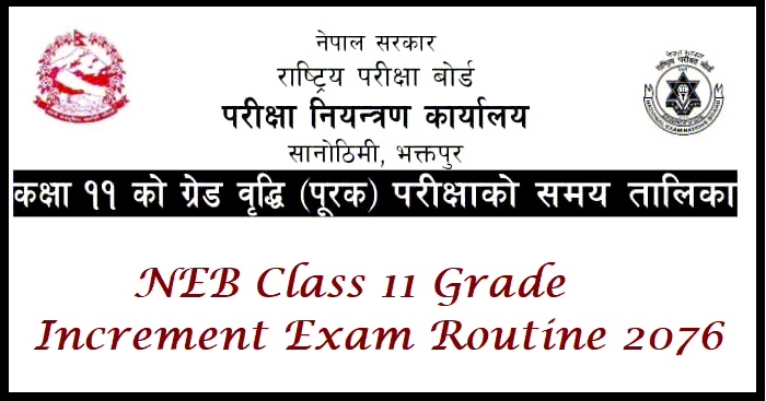 NEB Class 11 Grade Increment Exam Routine