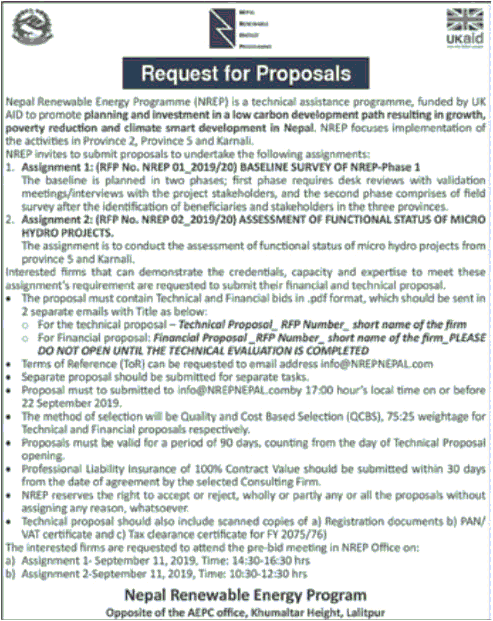 Nepal Renewable Energy Program Request for Proposals