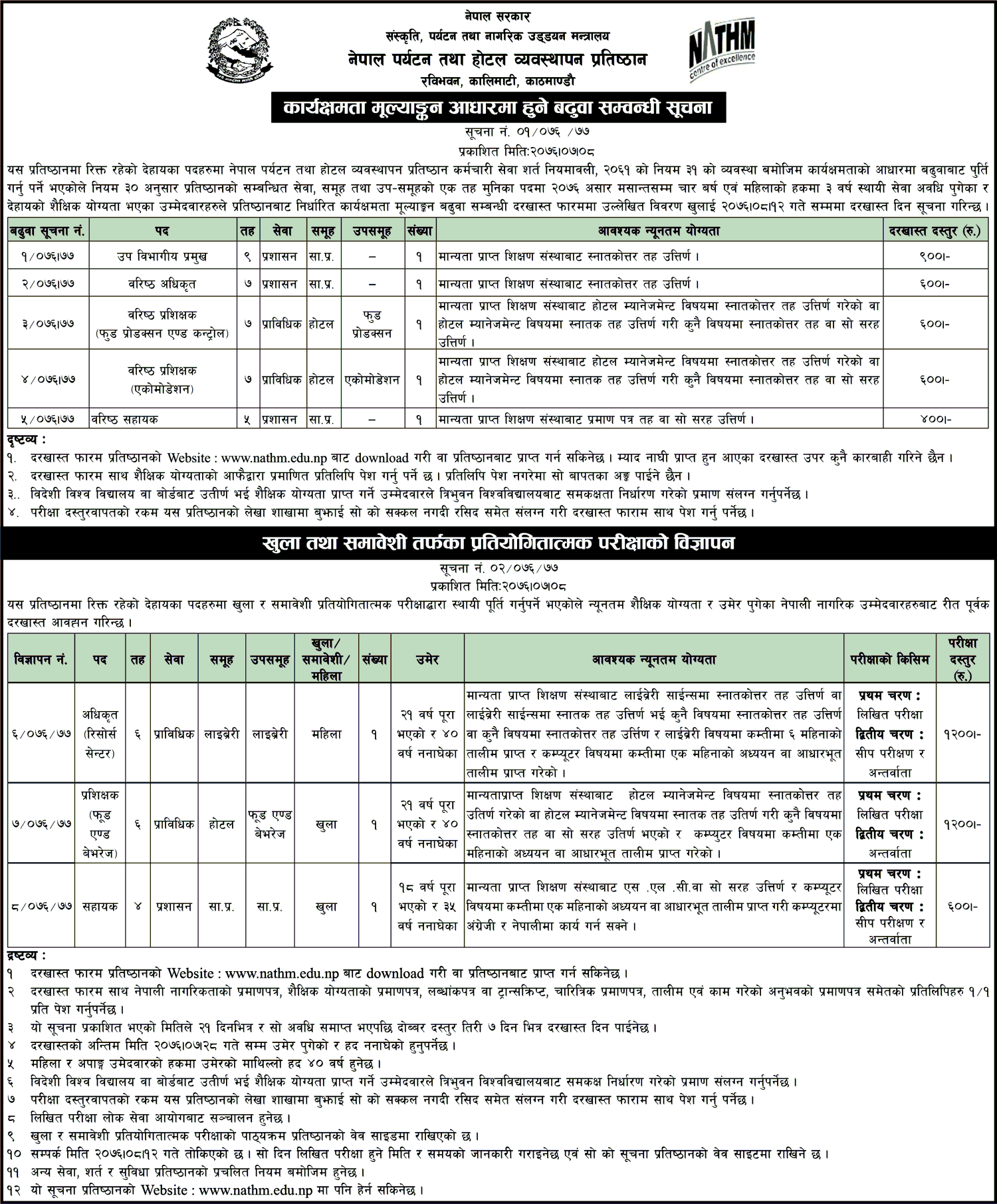 NATHM Vacancy