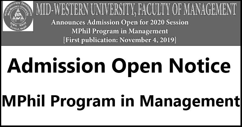 MPhil Program in Management Admission Open at Mid-Western University