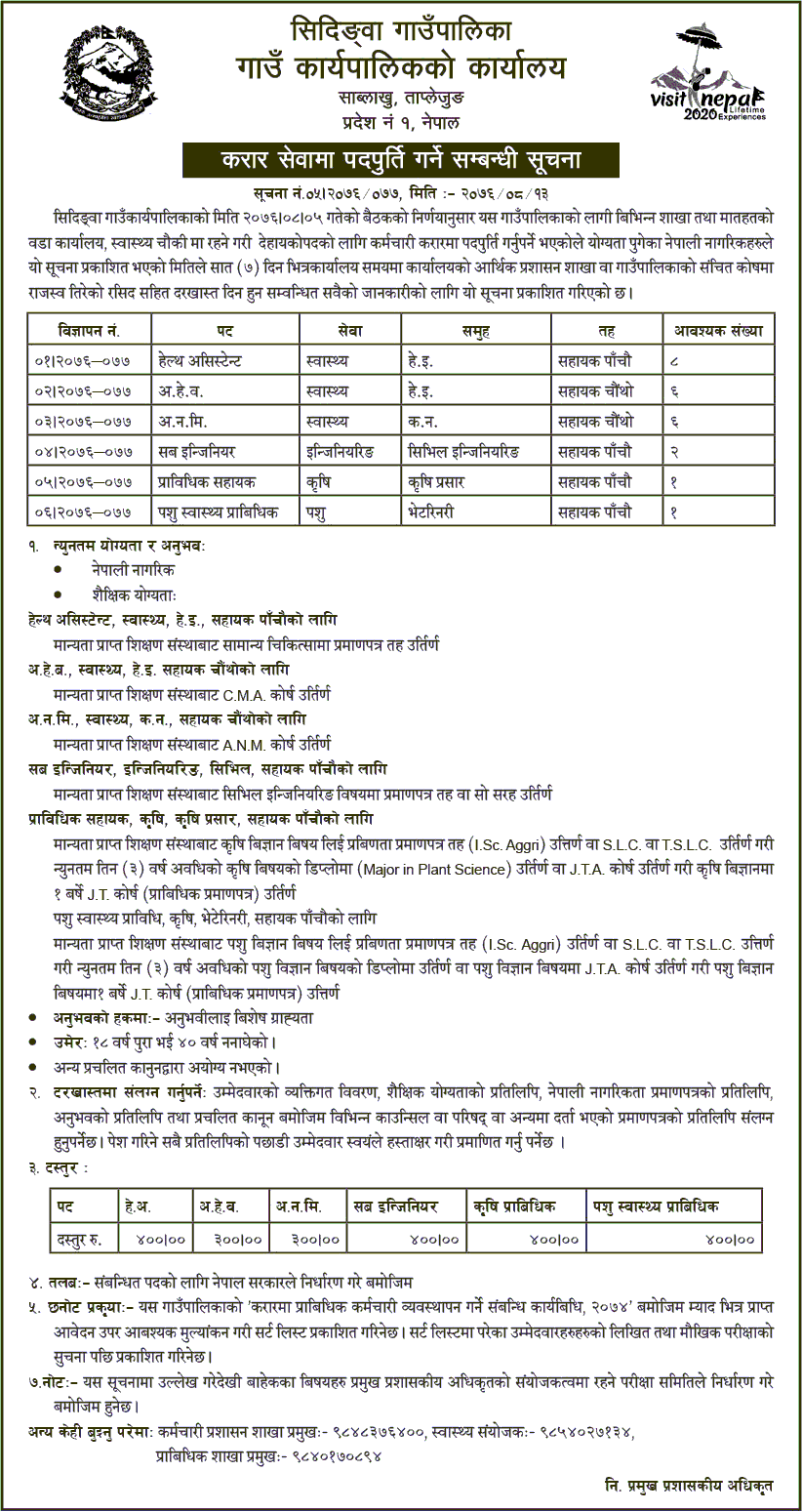 Sidingwa Rural Municipality Vacancy Notice