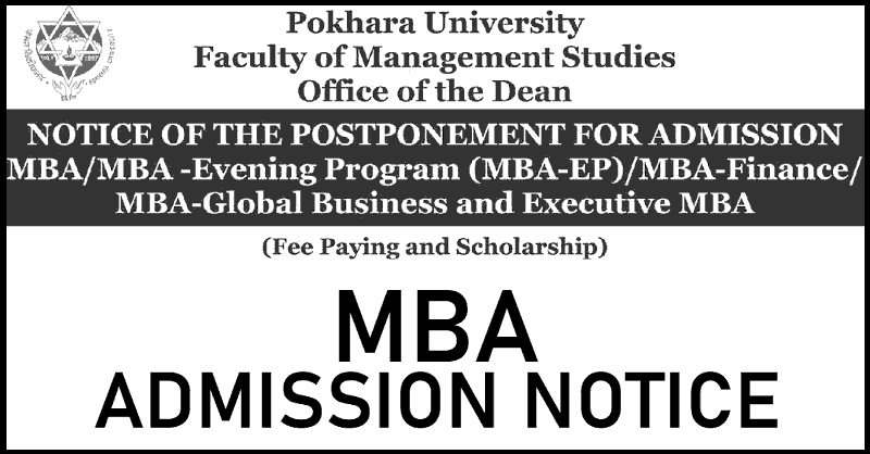 MBA Admission Open at Pokhara University Faculty of Management Studies