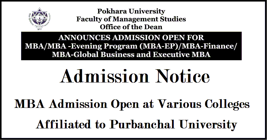 MBA Admission Open at Various Colleges Affiliated to Purbanchal University