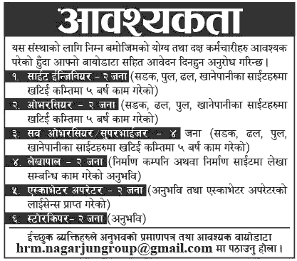 Nagarjun Group Vacancy for Various Positions