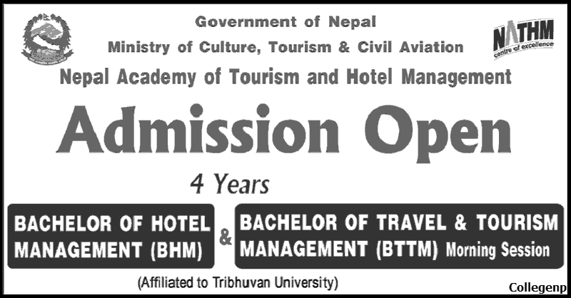 BHM and BTTM Admission Open at NATHM