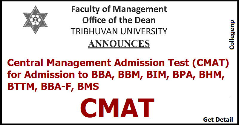 CMAT for Admission to BBA, BBM, BIM, BPA, BHM, BTTM, BBA-F, BMS