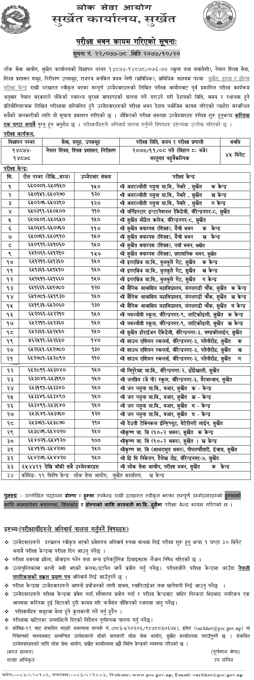 Prabidhik Sahaya (Prasa Education Group) Written Exam Center Surkhet1