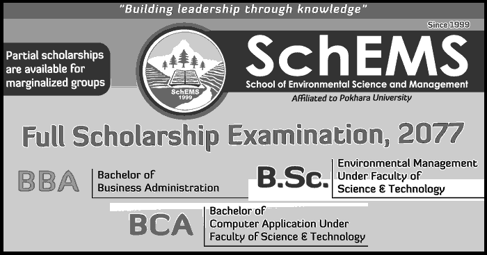 BBA, B.Sc., BCA Full Scholarship Examination SchEMS
