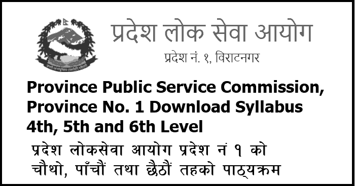 Province Public Service Commission Province 1 All Level Syllabus