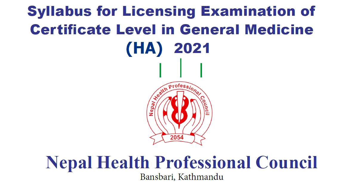 Syllabus for Licensing Examination of Certificate Level in General Medicine (HA) 2021