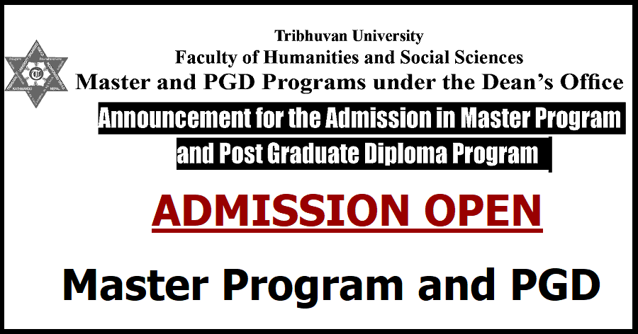 Admission in Master Program and Post Graduate Diploma (PGD) Program