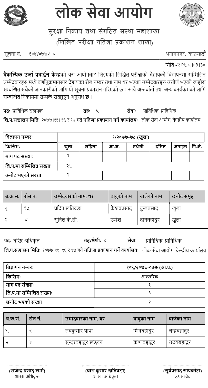 Alternative Energy Promotion Centre (AEPC) 5th Level Assistant Written Exam Result Published