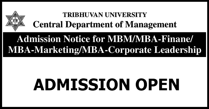 Central Department of Management Tribhuvan University Admission Open for MBA and MBM