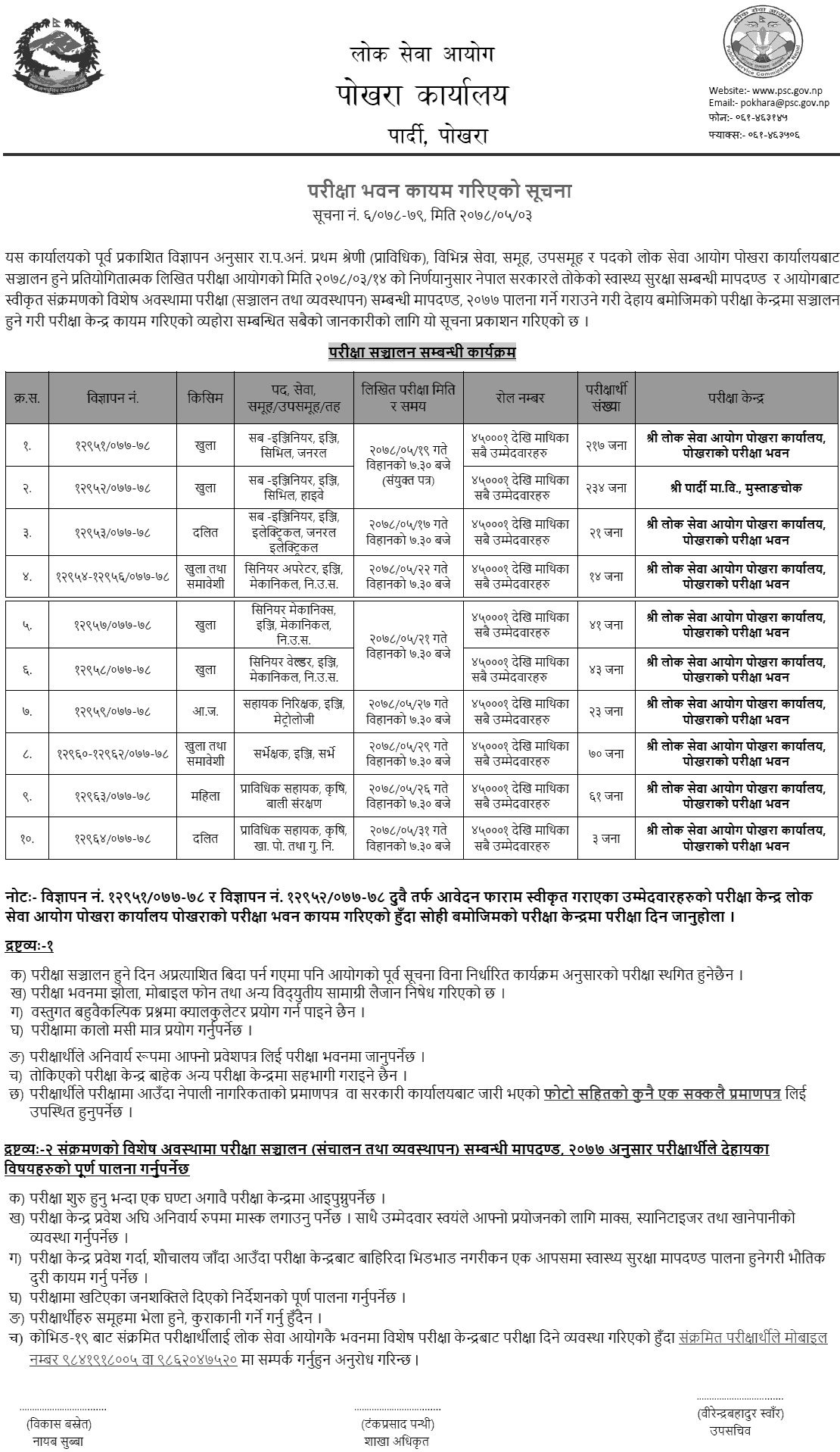 Lok Sewa Aayog Nayab Subba (Prabidhik) Written Exam Center Pokhara