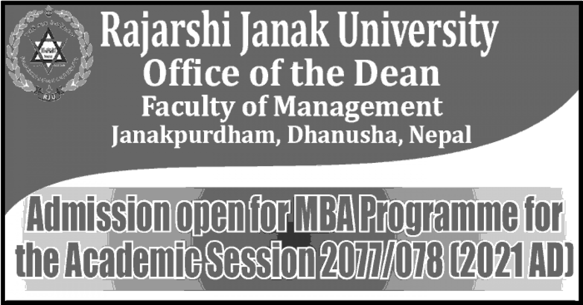 MBA Admission Open at Rajarshi Janak University