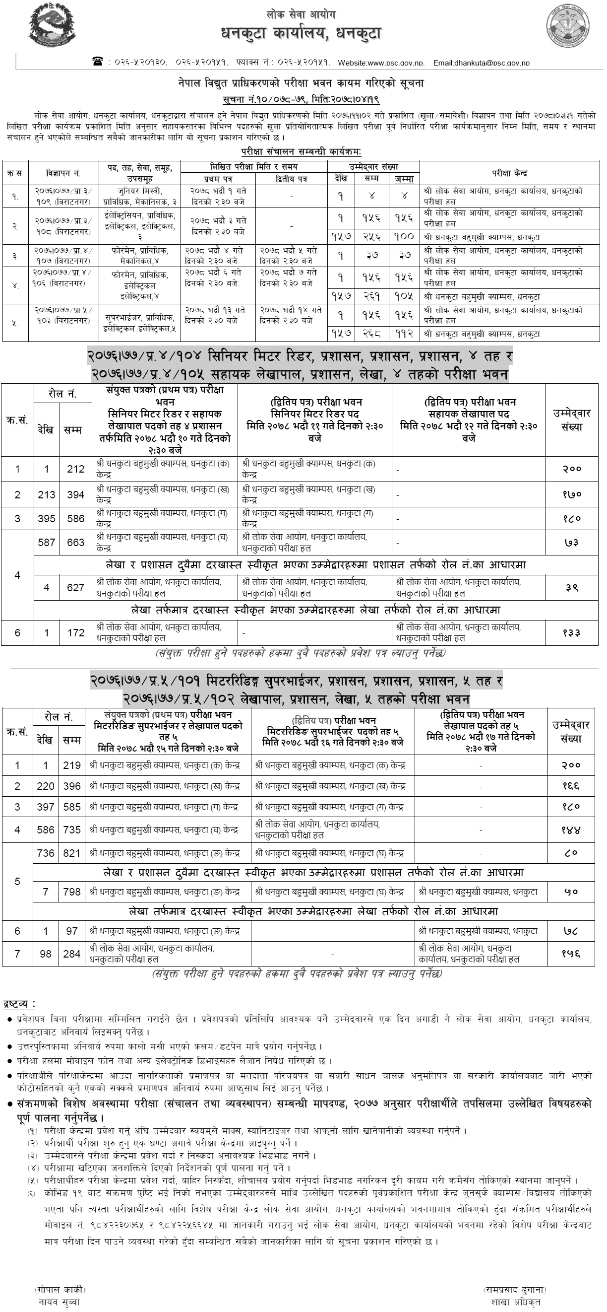 Nepal Electricity Authority (NEA) Dhankuta Written Exam Center