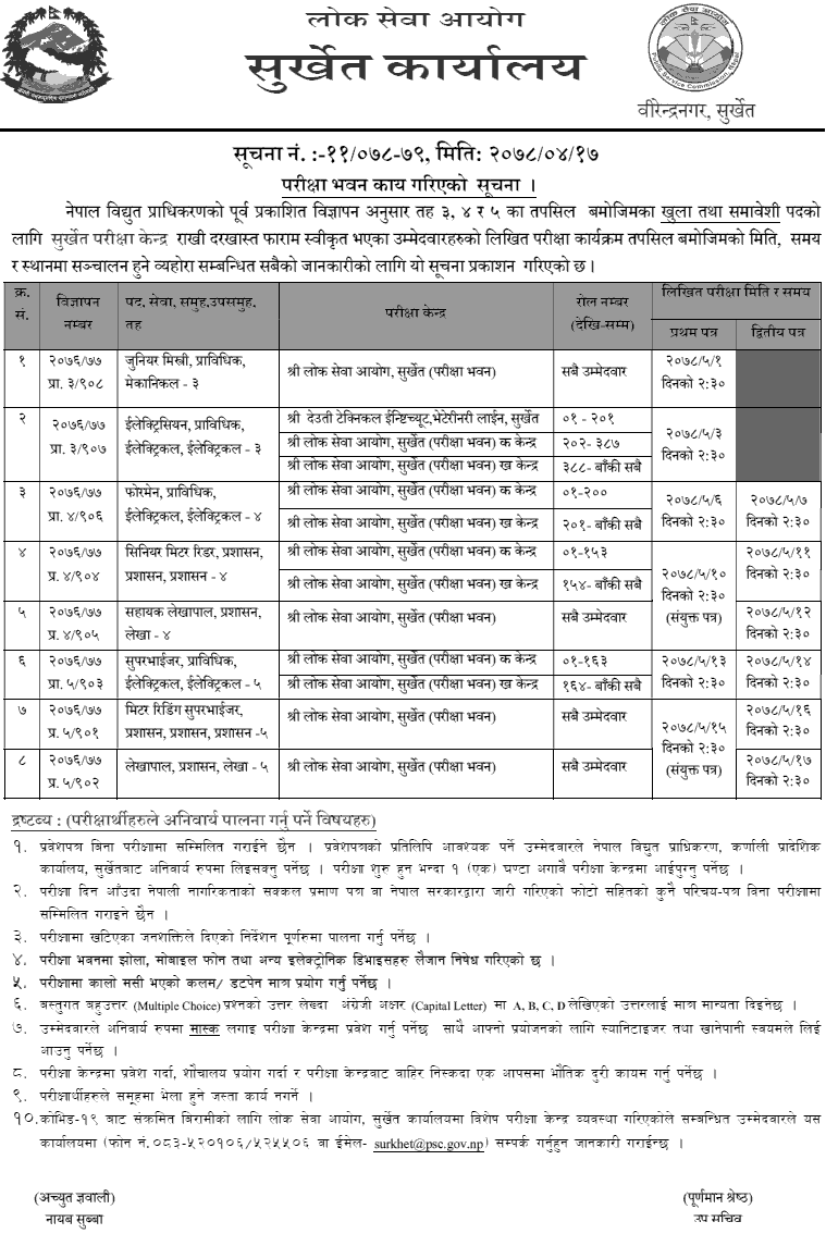 Nepal Electricity Authority (NEA) Written Exam Center Surkhet