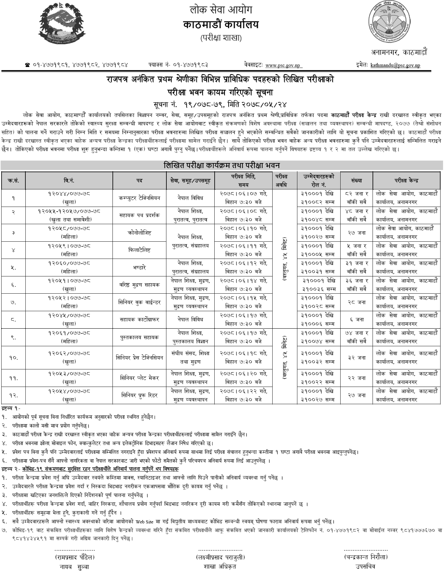 Lok Sewa Aayog Prabidhik Nayab Subba (Nasu) Exam Center Kathmandu