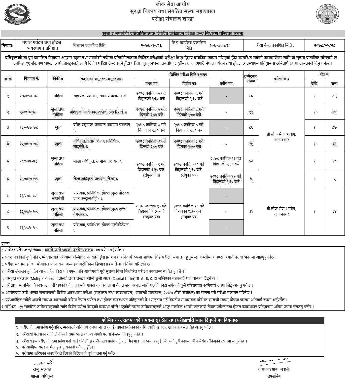 Nepal Academy of Tourism and Hotel Management (NATHM) Written Exam Center