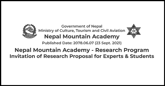 Research Program Invitation of Research Proposal for Experts and Students -Nepal Mountain Academy