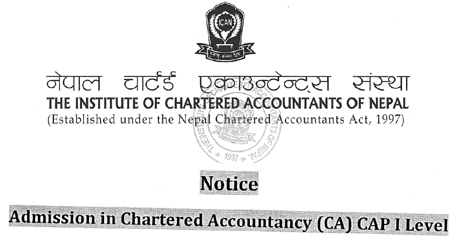 Admission in Chartered Accountancy (CA) CAP I Level