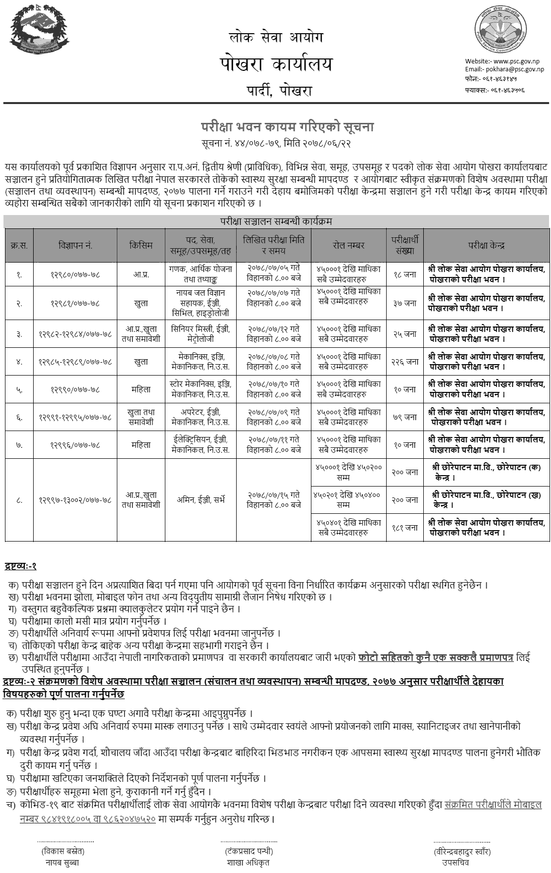 Lok Sewa Aayog Pokhara Written Exam Center of Prabidhik Kharidar