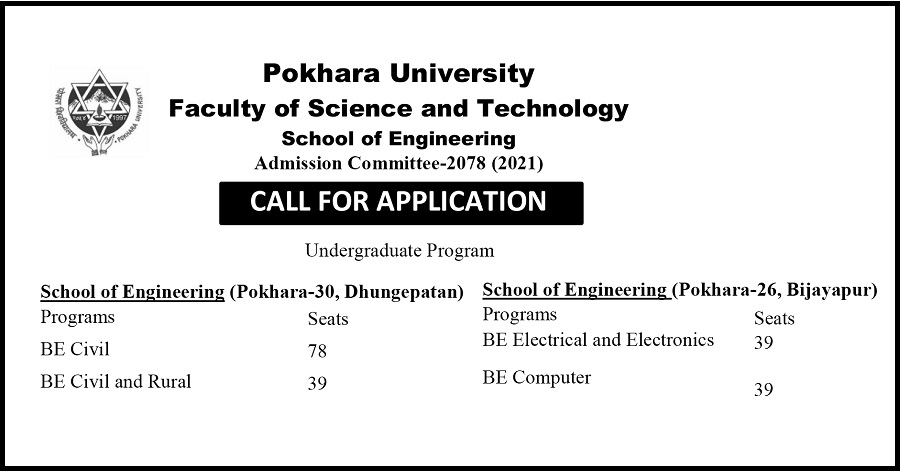 Bachelor of Engineering (BE) Admission Notice from Pokhara University School of Engineering