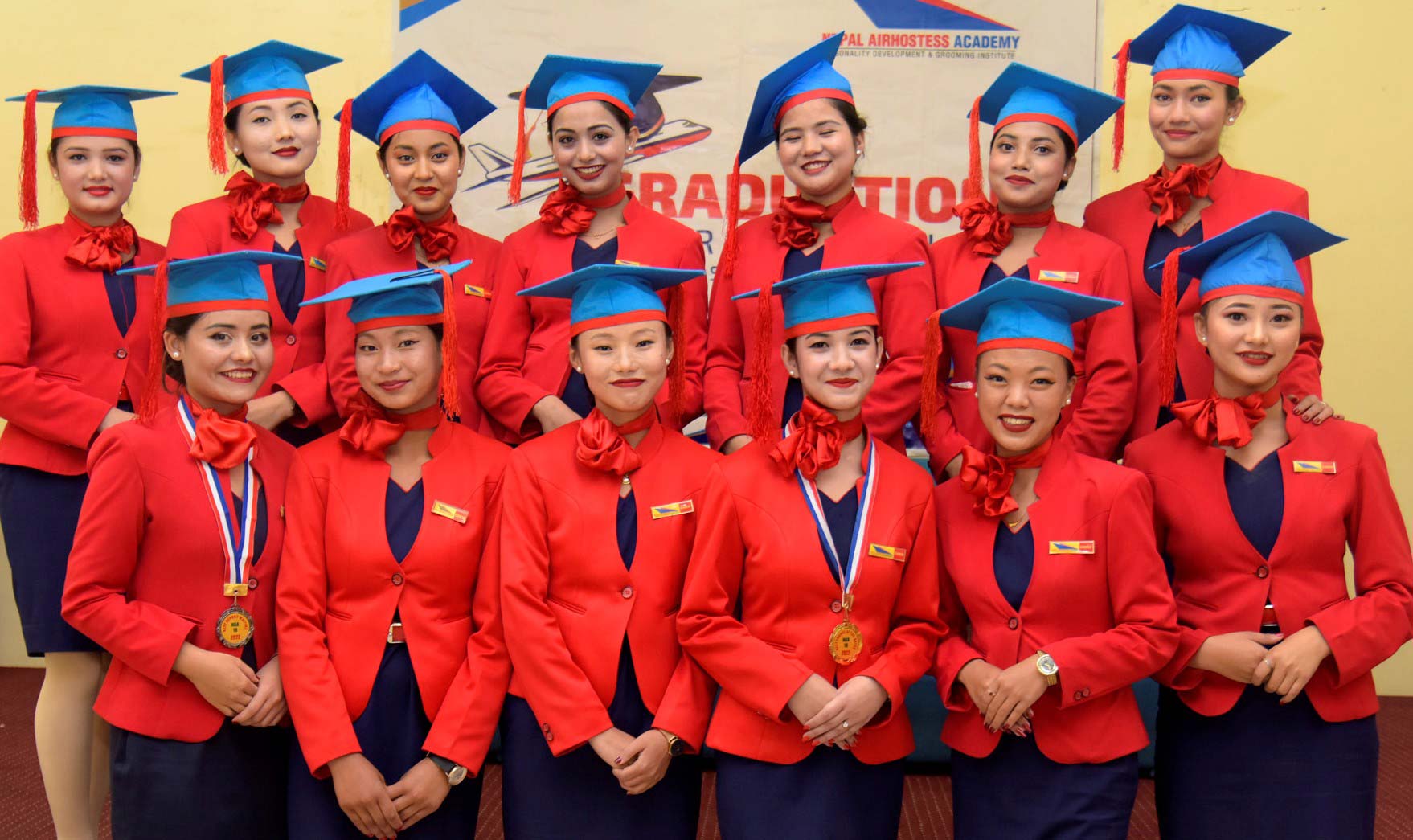 55 Airhostesses Graduated from Nepal Airhostess Academy