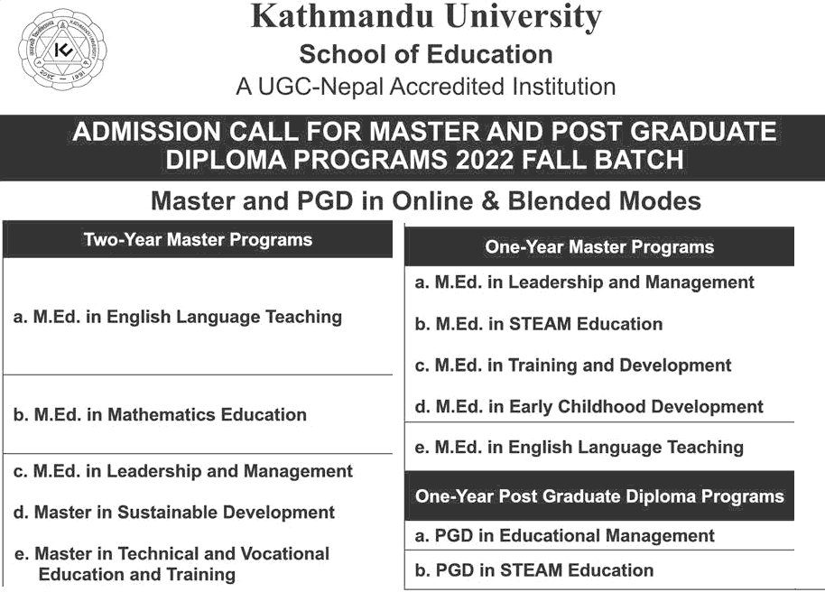 KUSoED Admission Open for Two Year M.Ed., One Year M.Ed. and One Year PG Programs